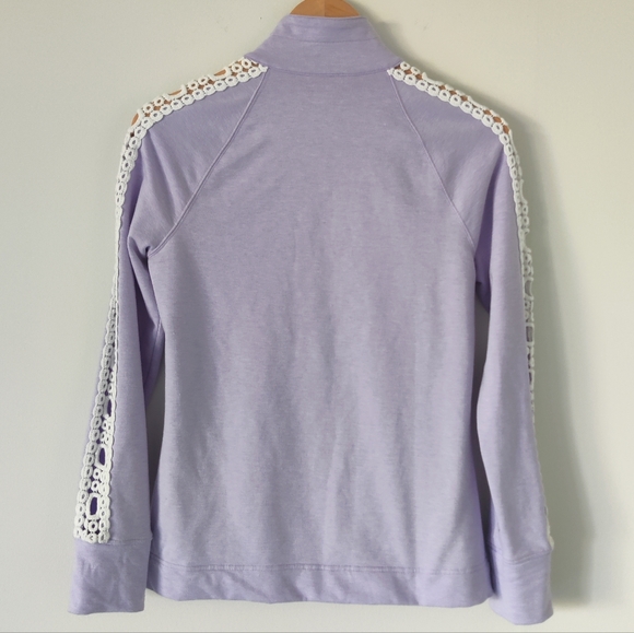 Lilly Pulitzer Skipper Popover UPF Heathered Lilac Purple Lace Sleeves size XS - Picture 4 of 9